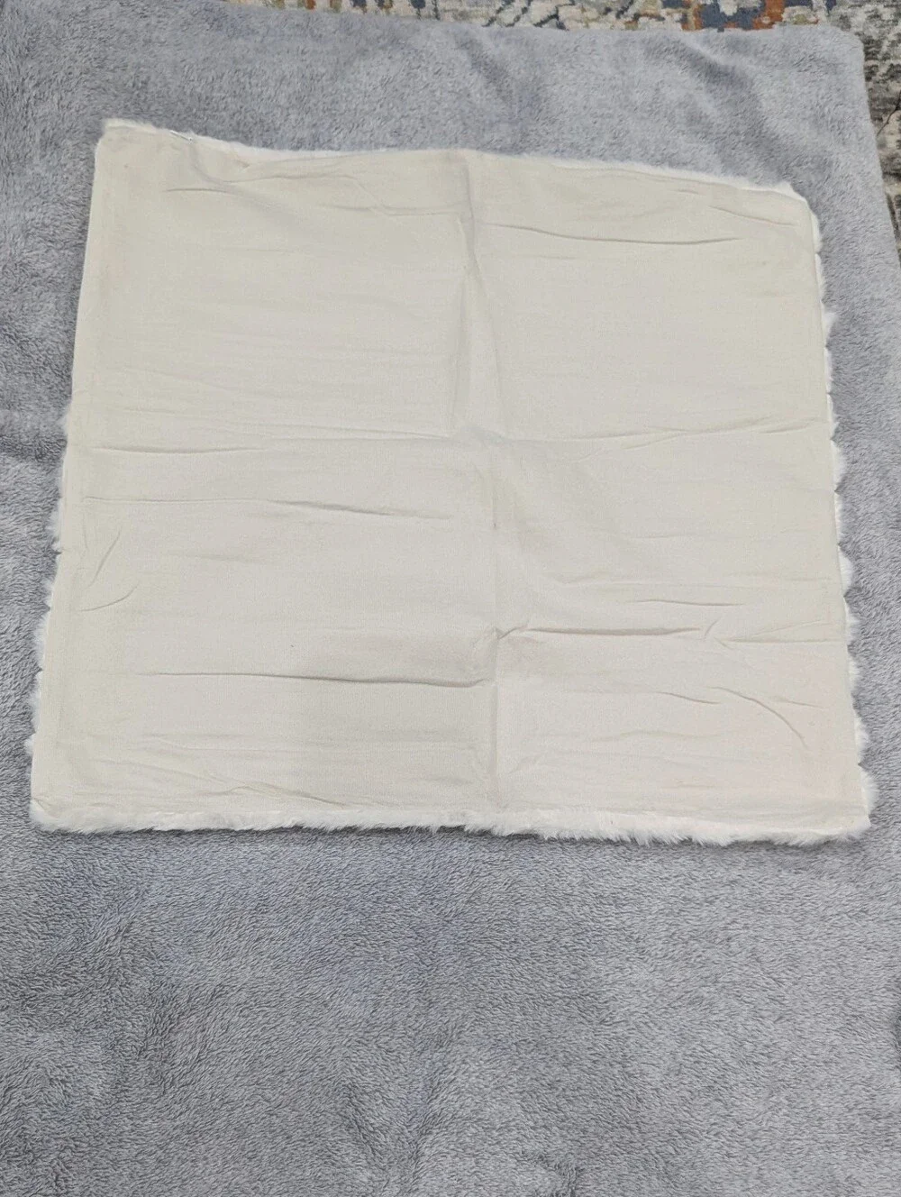 NWOT Faux Fur Cream Colored Pillow Cases Set Of 2